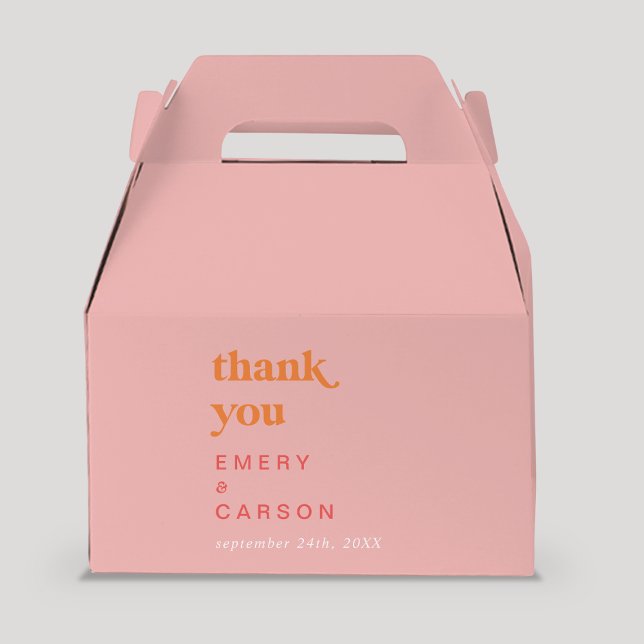 Caja Para Regalos Verano retro | Rosa y Naranja Gracias (Subido por el creador)