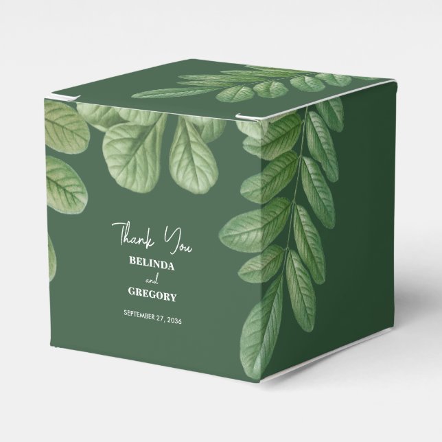 Caja Para Regalos Verde acuático moderno Boda verde esmeralda (Costado Anverso)