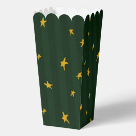 Caja Para Regalos Verde Amarillo Estrella Raya Navidad