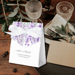 Caja Para Regalos Verde botánico de lavanda púrpura verde boda