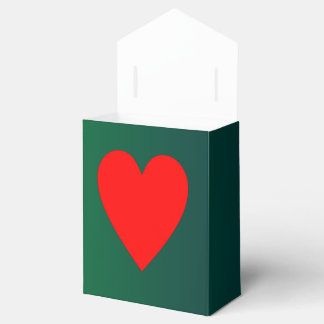 Caja Para Regalos Verde con corazón rojo >Caja de Favor de San Valen