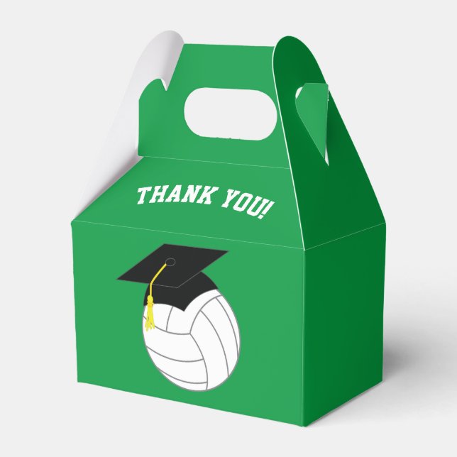 Caja Para Regalos Verde de la graduación de voleibol (Front Side)