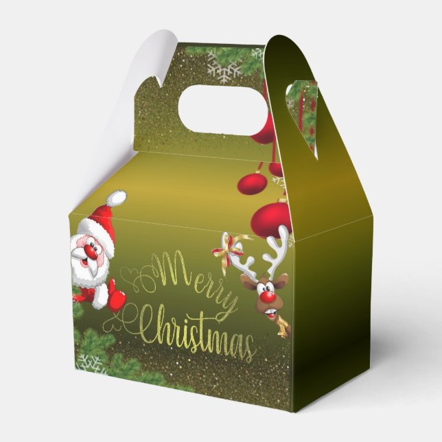 Caja Para Regalos  verde degradado de papá Noel (Front Side)