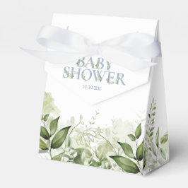 Caja Para Regalos Verde Foliage Dusty Blue Baby Shower Favor Box