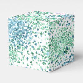 Caja Para Regalos Verde Menta Azul Acuático Purpurina Puntos Brillo 