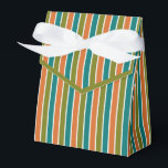 Caja Para Regalos Verde oliva, Verde azulado, Naranja a rayas<br><div class="desc">Caja de favores a rayas verde oliva,  verde azulada y naranja con corbata de cinta. Perfecto para todos los temas de decoración de regalo; sencillo/minimalista a máximo según los adornos adicionales.</div>