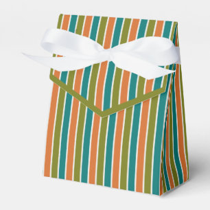 Caja Para Regalos Verde oliva, Verde azulado, Naranja a rayas