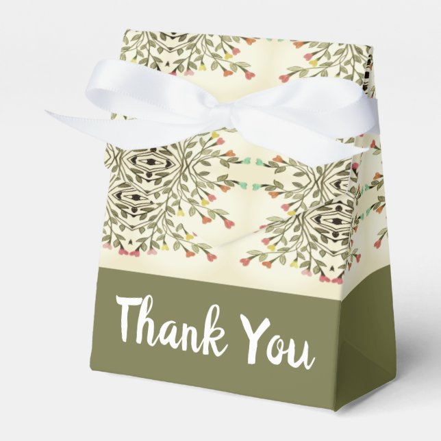 Caja Para Regalos Verde oliva y crema (Front Side)