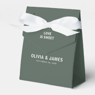 Caja Para Regalos Verde oscuro   Dulce amor Minimalista Boda moderno