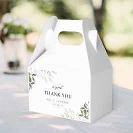 Caja Para Regalos Verde Salvia y Floral Blanco Un Dulce Gracias