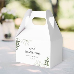 Caja Para Regalos Verde Salvia y Floral Blanco Un Dulce Gracias