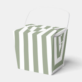 Caja Para Regalos Verde Salvia y Raya Blanca Gracias