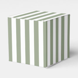 Caja Para Regalos Verde Salvia y Raya Blanca Gracias