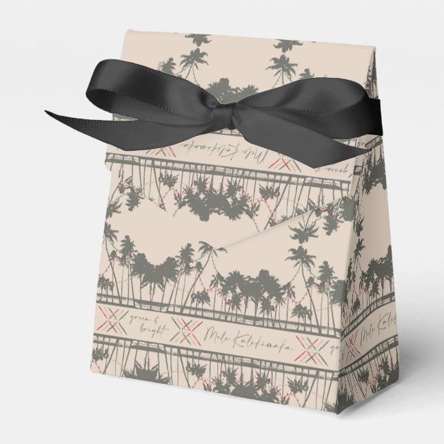 Caja Para Regalos Verde y brillante, Navidades de estilo hawaiano (Front Side)