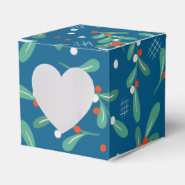 Caja Para Regalos Verdes navidades con Holly Berries Blue Red White