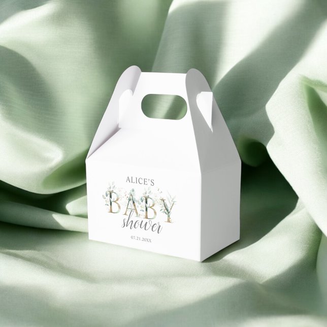 Caja Para Regalos Verdor Fuente Decorativa Botánica Baby Shower (Subido por el creador)