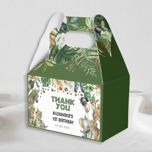 Caja Para Regalos Verdor Safari Jungla Selva de animales salvajes Fi