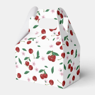 Caja Para Regalos Verdor y florecimiento de cerezas rojas botánicas