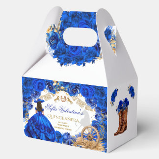 Caja Para Regalos Vestido de lujo azul real Quinceañera occidental