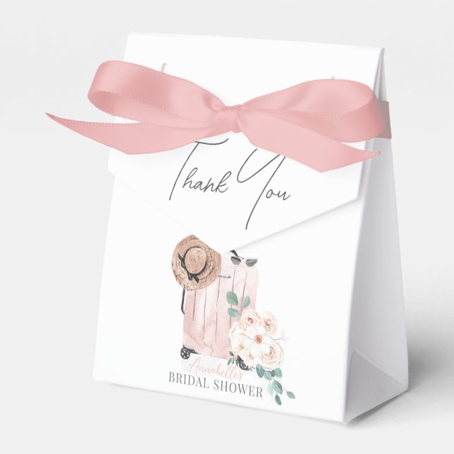 Caja Para Regalos Viaje de Señorita a Señora Pink Maleta Despedida d (Front Side)