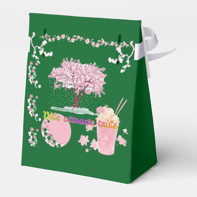Caja Para Regalos Vibe Attracts Tribe verde bosque  (Reverso)