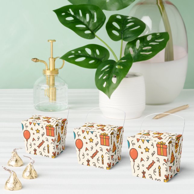 Caja Para Regalos Vibrant Birthday Party Seamless Pattern (Múltiple)