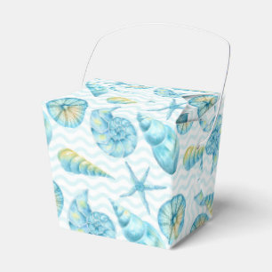 Caja Para Regalos Vida Marina Náutica Azul y Amarillo