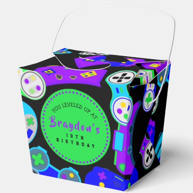 Caja Para Regalos VIDEO JUEGO JUEGOS Niños Fiesta de cumpleaños (Anverso)