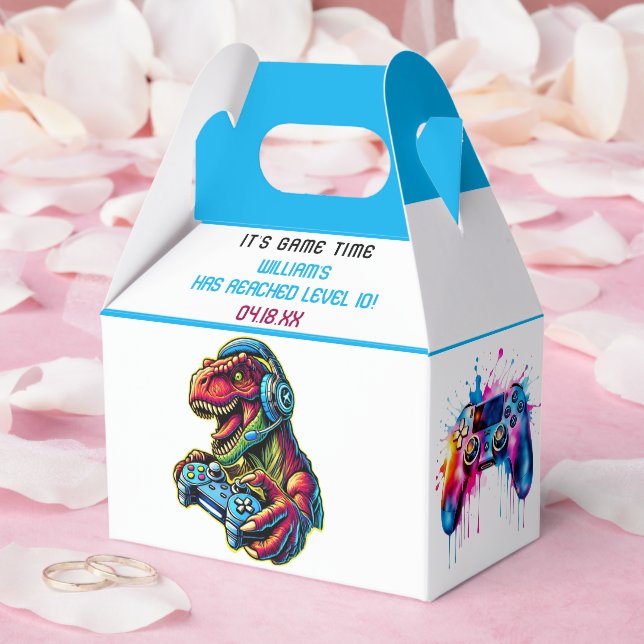 Caja Para Regalos Videojuego Dinosaur Gaming Birday Party (Boda)