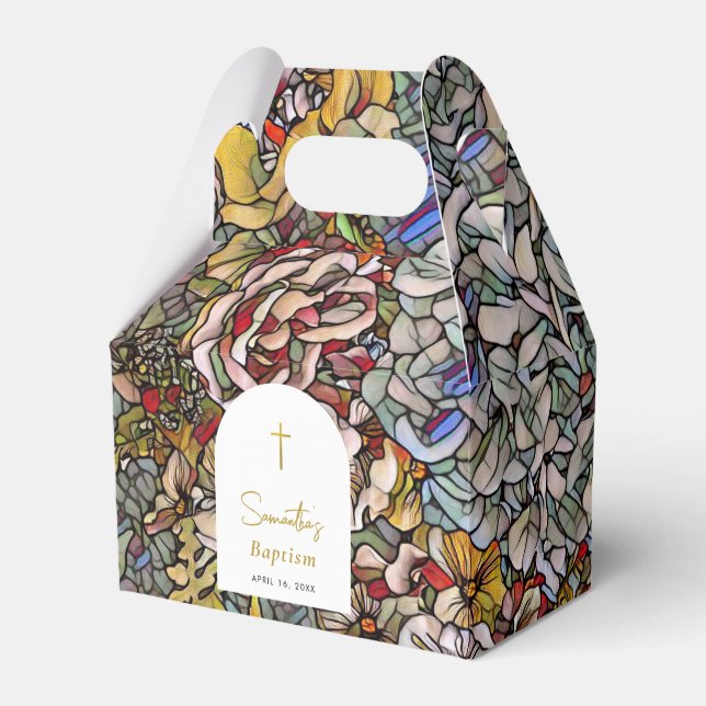 Caja Para Regalos Vidrio Manchado Christening Baptism Favor (Front Side)
