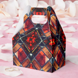 Caja Para Regalos Vidrio rojo manchado