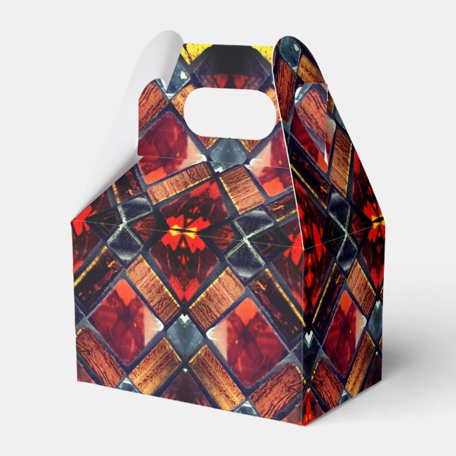 Caja Para Regalos Vidrio rojo manchado (Reverso)