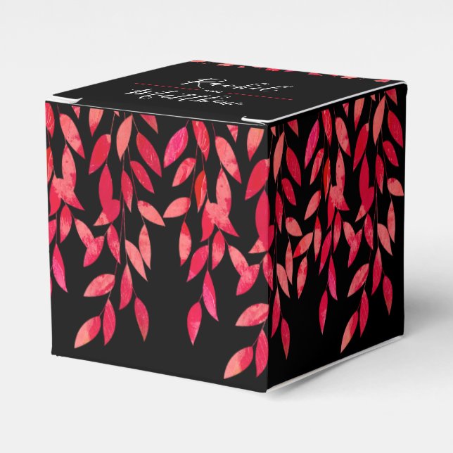 Caja Para Regalos Vinas de hojas pintadas en negro (Costado Anverso)