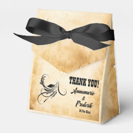 Caja Para Regalos Viñeta de pergamino rústico