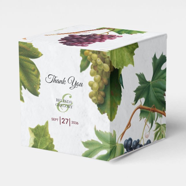 Caja Para Regalos Vineyard Boda de la isla griega mediterránea (Costado Anverso)