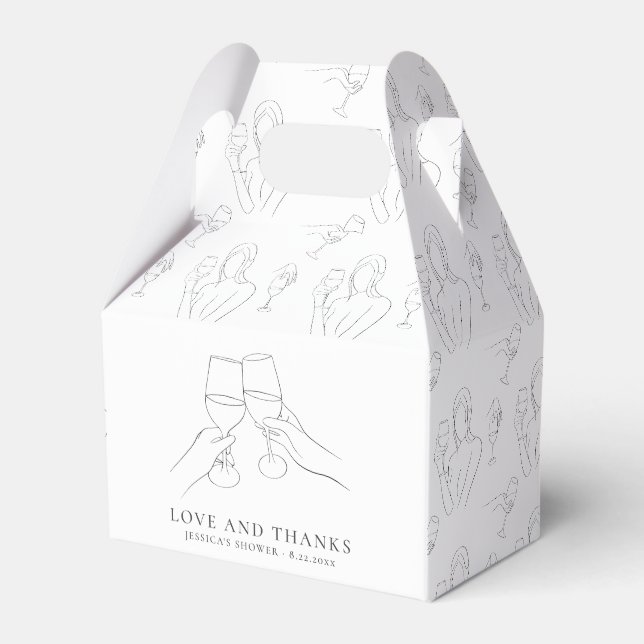 Caja Para Regalos Vino Antes de Votos Bridal Shower Chic (Front Side)