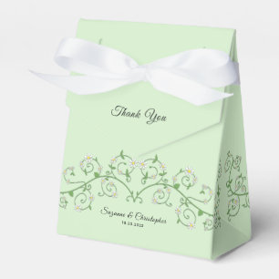 Caja Para Regalos Vino de Flor Blanca Gracias Mint Green