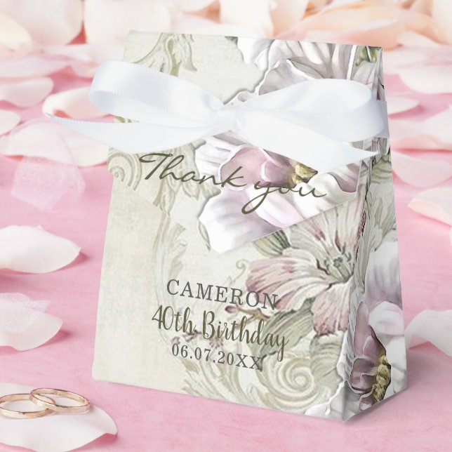 Caja Para Regalos Vinos florales rosados de Rubor rosados victoriano (Boda)