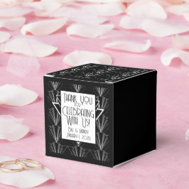 Caja Para Regalos Vintage Art Deco Black and White Geometric 