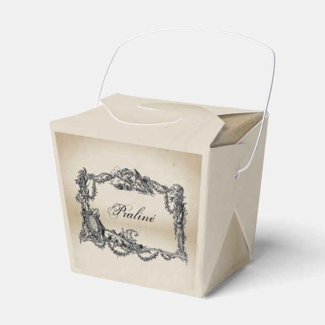 Caja Para Regalos Vintage - Baroque Shabby - chic - Praliné (Front Side)