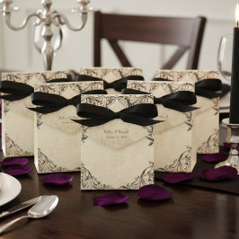 Caja Para Regalos Vintage Bat Until Death Black Parchment Wedding