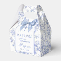 Vintage Blue Bow Floral Baptism