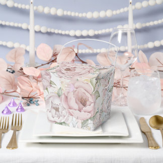Caja Para Regalos Vintage Champagne Peony Wedding Favor Box