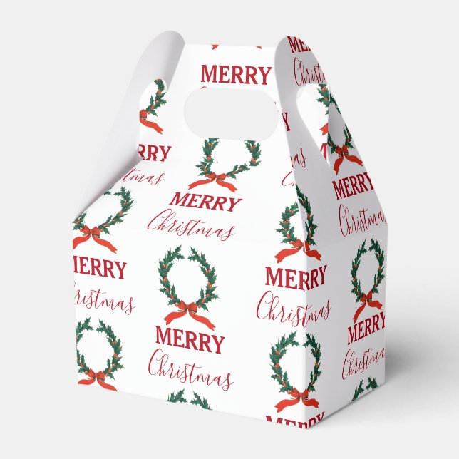 Caja Para Regalos Vintage Christmas Berry Wreath Holiday (Front Side)