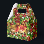 Caja Para Regalos Vintage Christmas Birds Holly Faux Gold Pattern<br><div class="desc">Este patrón representa a los pájaros sentados en las ramas grises con nieve y con un contorno y líneas de Relieve metalizado de imitación de oro decorativas sobre un fondo rojo oscuro. Puede cambiar el color de fondo haciendo clic en el botón "Personalizar" y, a continuación, en la inscripción "Haga...</div>