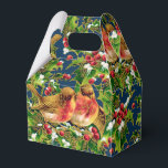 Caja Para Regalos Vintage Christmas Birds Holly Faux Gold Pattern<br><div class="desc">Este patrón muestra pájaros sentados en las ramas grises con nieve y con un contorno y líneas de Relieve metalizado de imitación de oro decorativas sobre un fondo azul profundo. Puede cambiar el color de fondo haciendo clic en el botón "Personalizar" y, a continuación, en la inscripción "Haga clic en...</div>