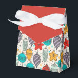 Caja Para Regalos Vintage Christmas Ornaments<br><div class="desc">Vintage adornos de árbol de Navidad en rojo, oro, púrpura, turquesa y menta rodean estas tiendas de campaña estilo fiesta de regalos con un cierre de cinta blanca - perfecto para empaquetar tus favores de fiesta de vacaciones, regalos de negocios, regalos corporativos y más. Más cajas, 4 tamaños de GIFT...</div>