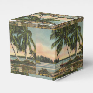 Caja Para Regalos Vintage Coconut Palmas Breeze Tropical Sunset