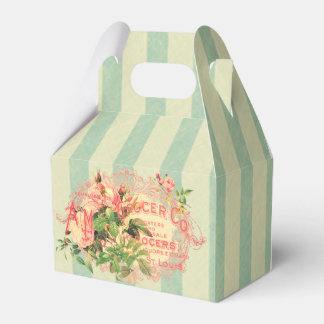 Caja Para Regalos Vintage Francés, rosas y postal publicitaria