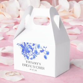 Caja Para Regalos Vintage French Toile Floral Blue Bridal Shower